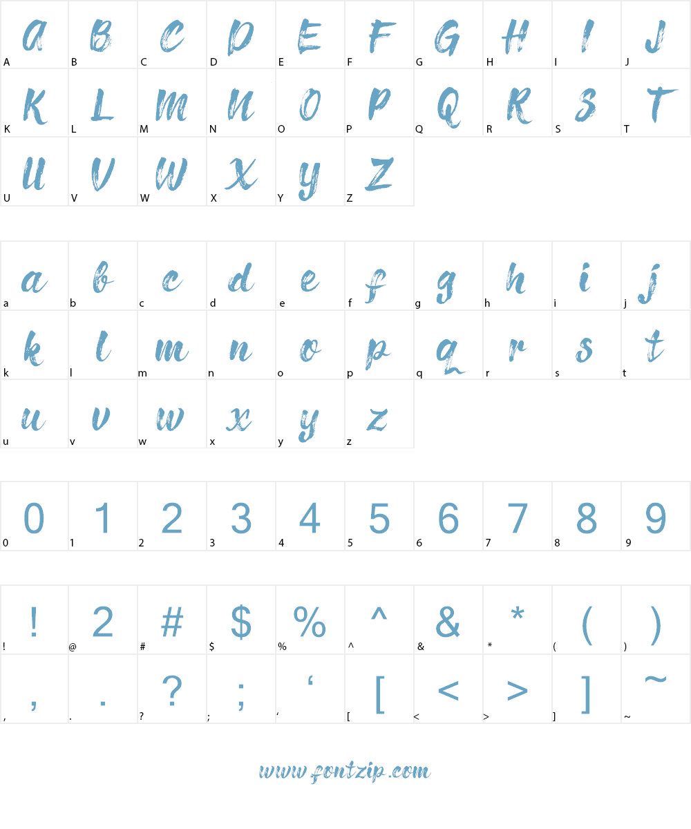 Richie Brusher Font Character